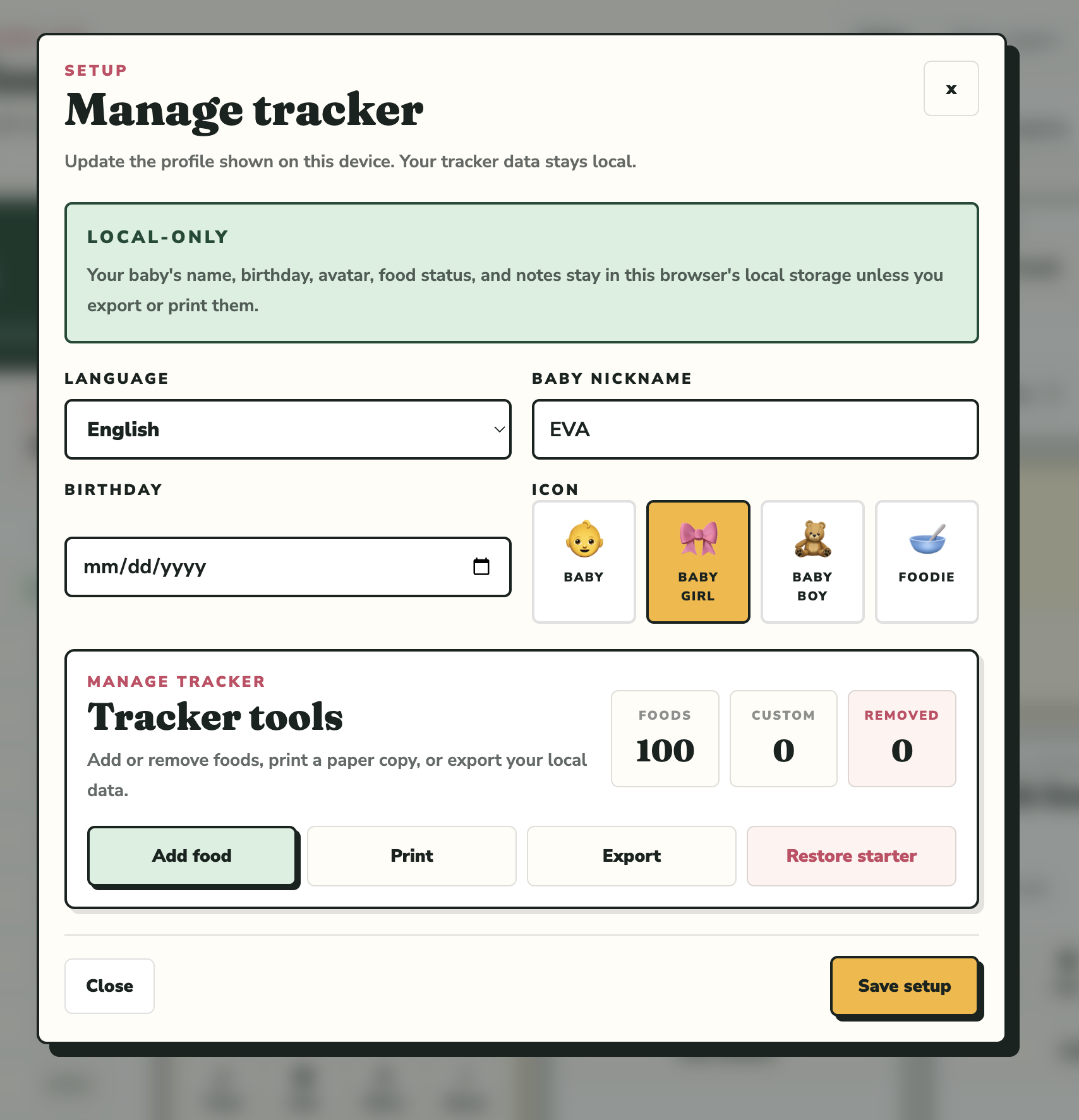 Baby Food Tracker gallery image