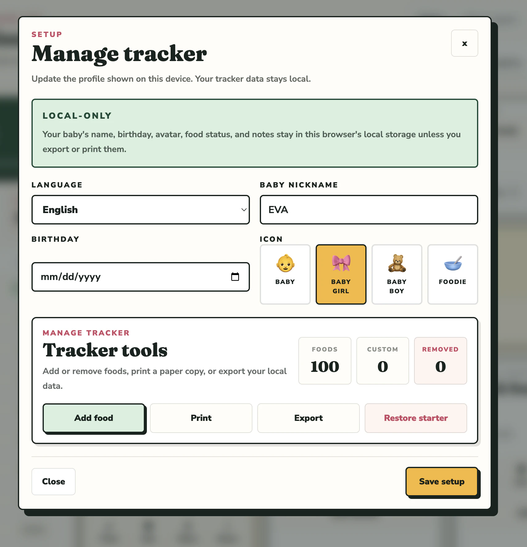 Baby Food Tracker screenshot 3