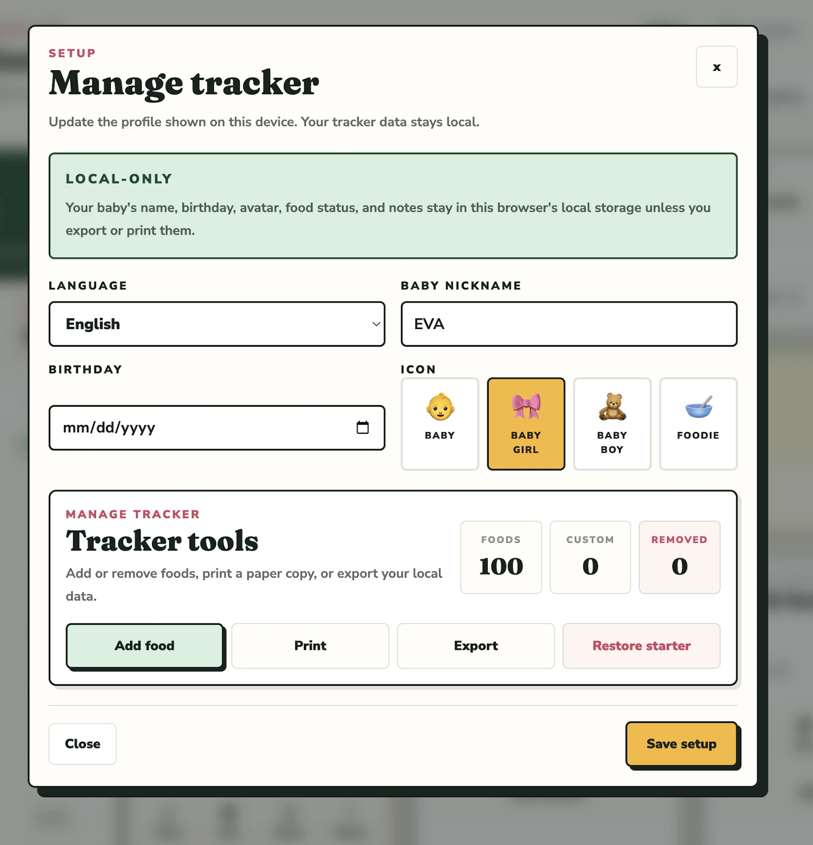 Baby Food Tracker screenshot 4