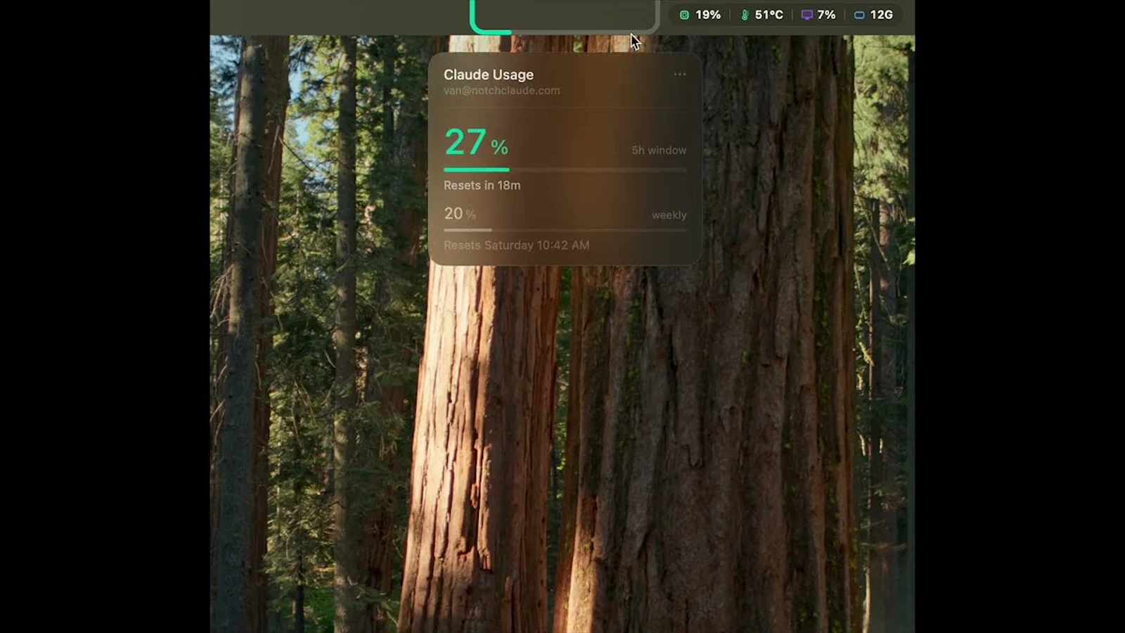 NotchClaude screenshot 1 (video preview)