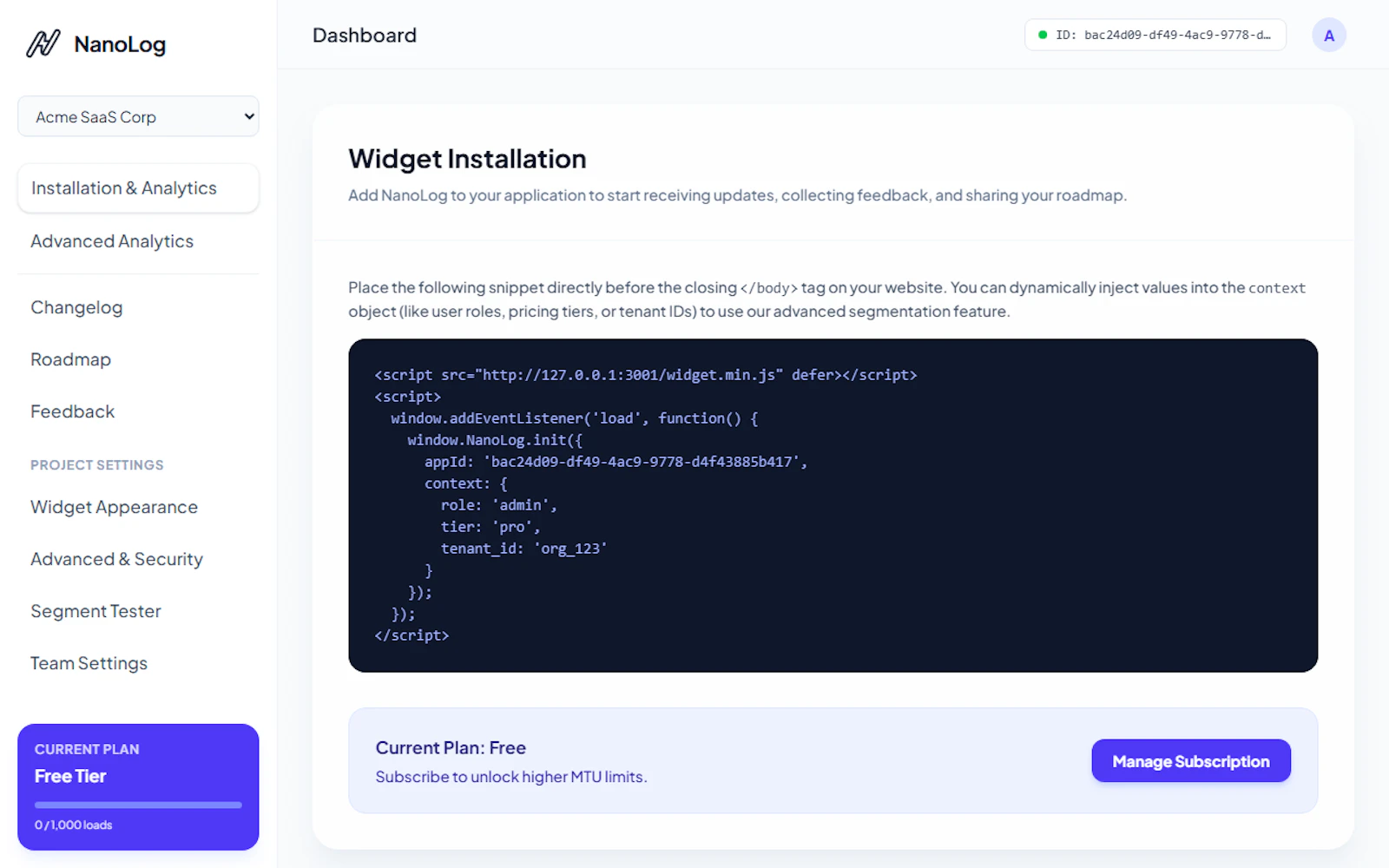 NanoLog screenshot 2