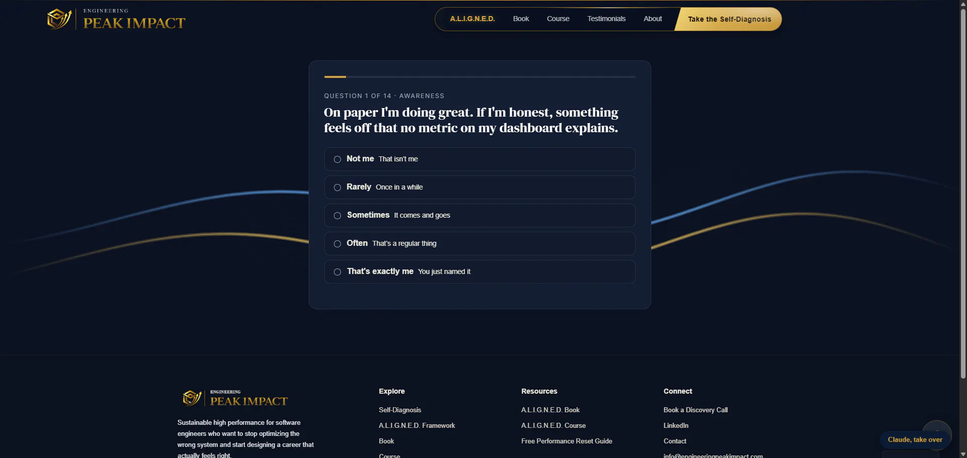 A.L.I.G.N.E.D. Self-Diagnosis screenshot
