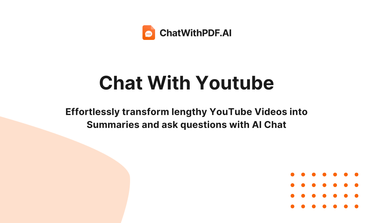 chatwithpdf의 YouTube 비디오와 채팅 - YouTube 비디오를 채팅하고 요약하십시오 미디어 1
