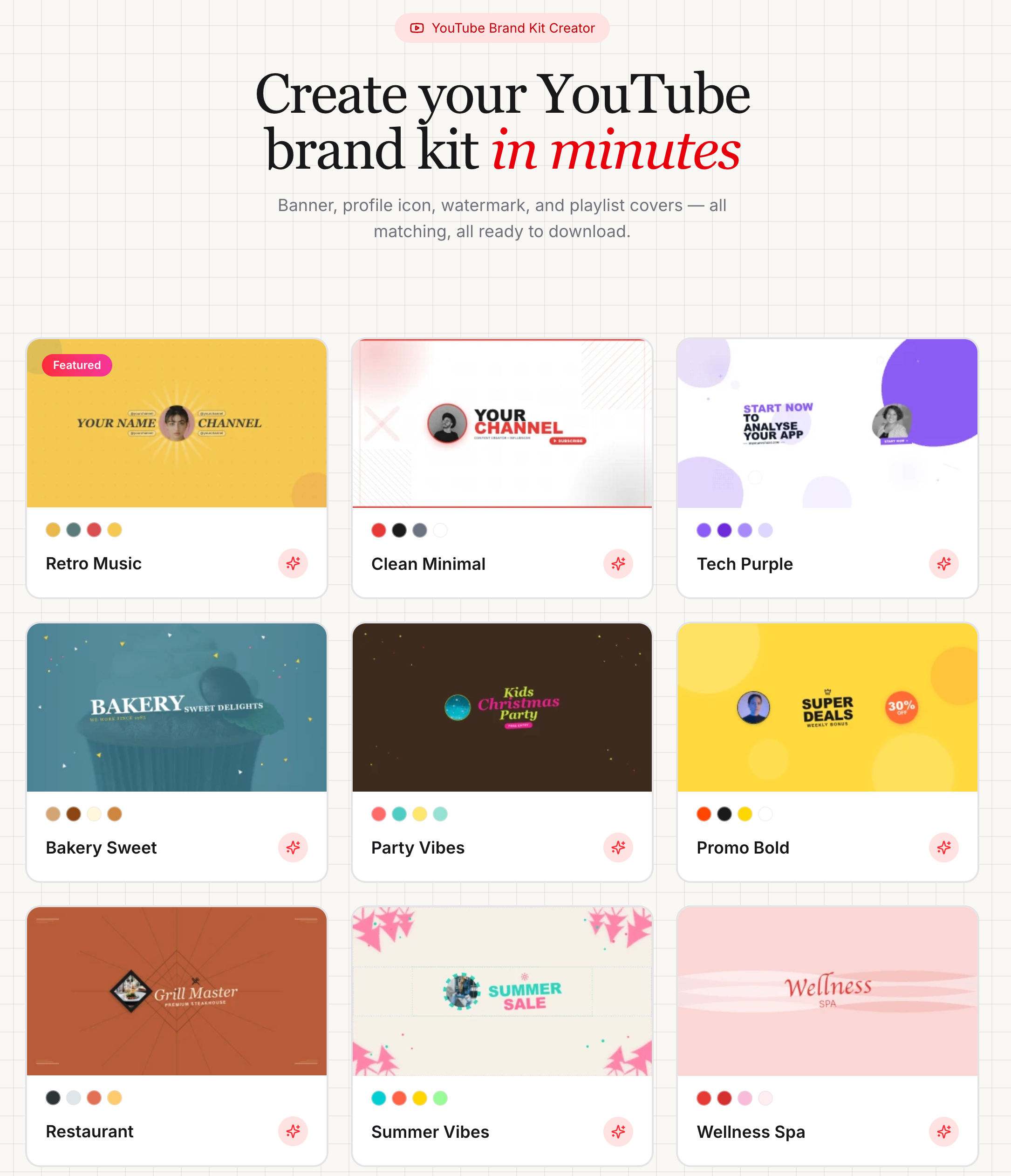 YouTube Brand Kit Creator - Screenshot 5 showing product features and functionality