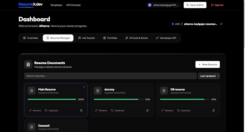 Resumex.dev screenshot 3