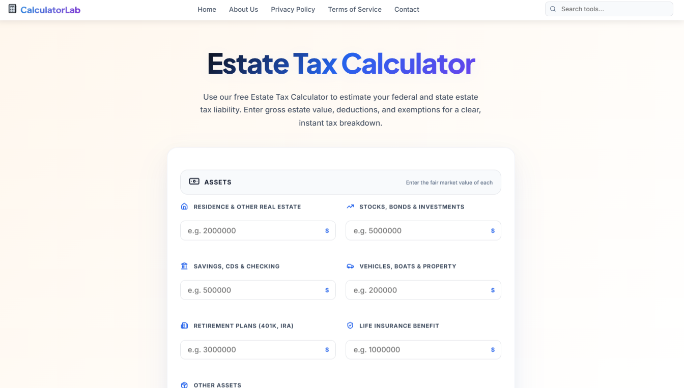 Estate Tax Calculator for Smart Planning gallery image