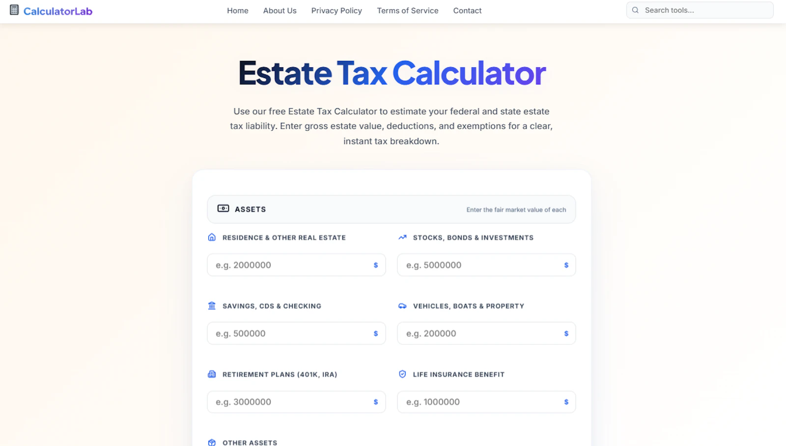 Estate Tax Calculator for Smart Planning screenshot 2