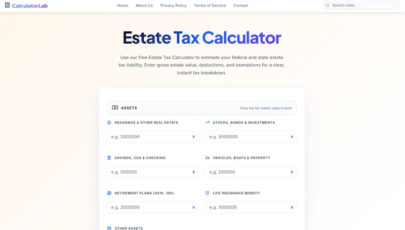 Estate Tax Calculator for Smart Planning screenshot 2