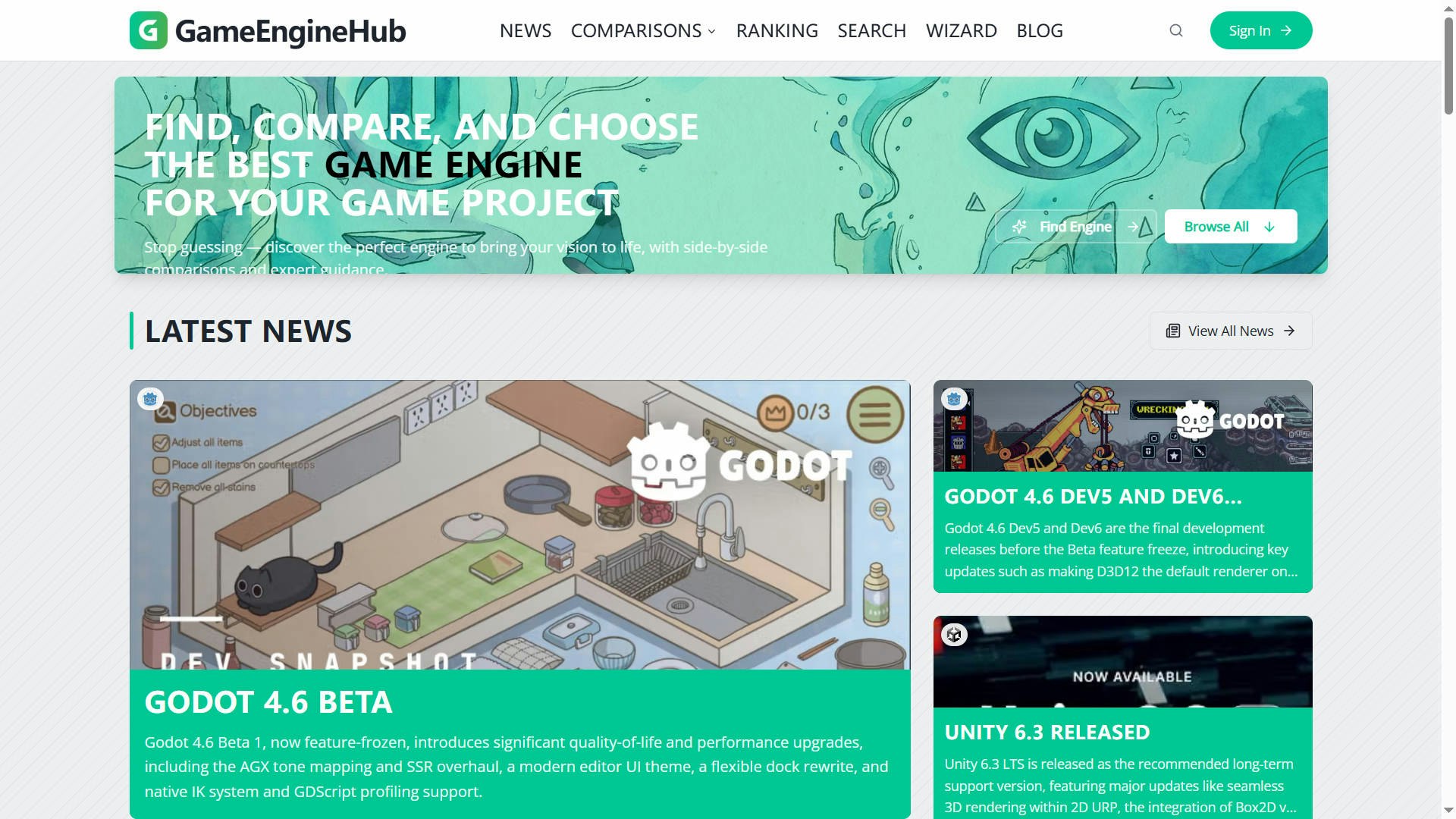 GameEngineHub - Main product screenshot demonstrating key features and user interface