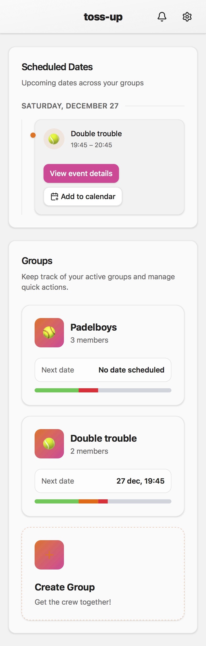 Toss-up - Screenshot 3 showing product features and functionality