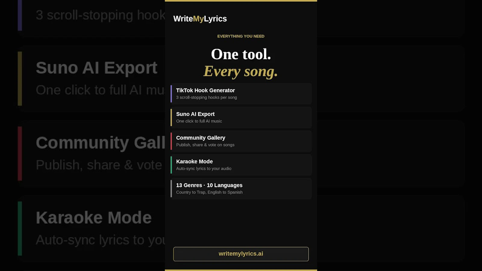 WriteMyLyrics screenshot 1 (video preview)