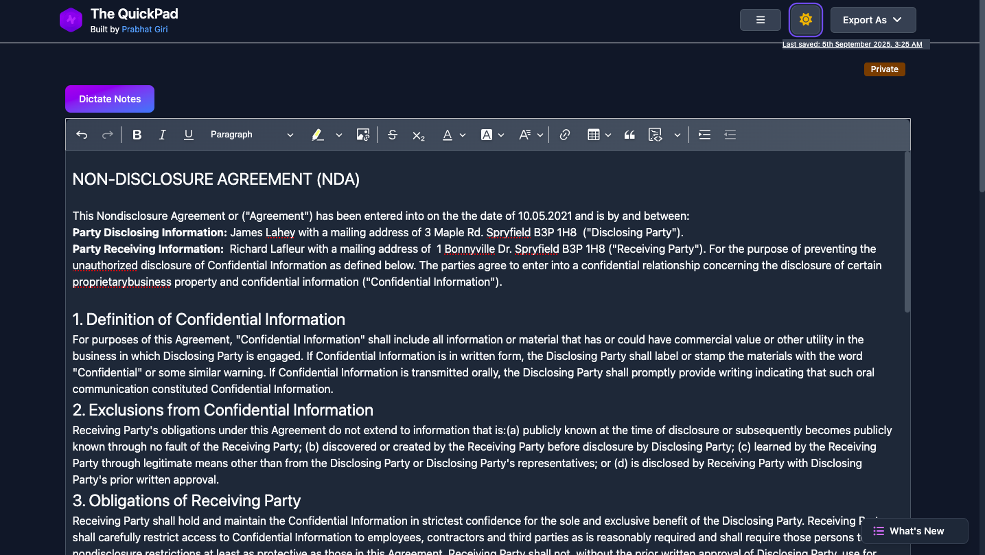 The QuickPad gallery image