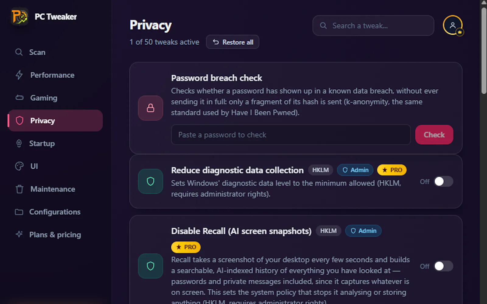 PC Tweaker — Every Millisecond Is Earned screenshot 4