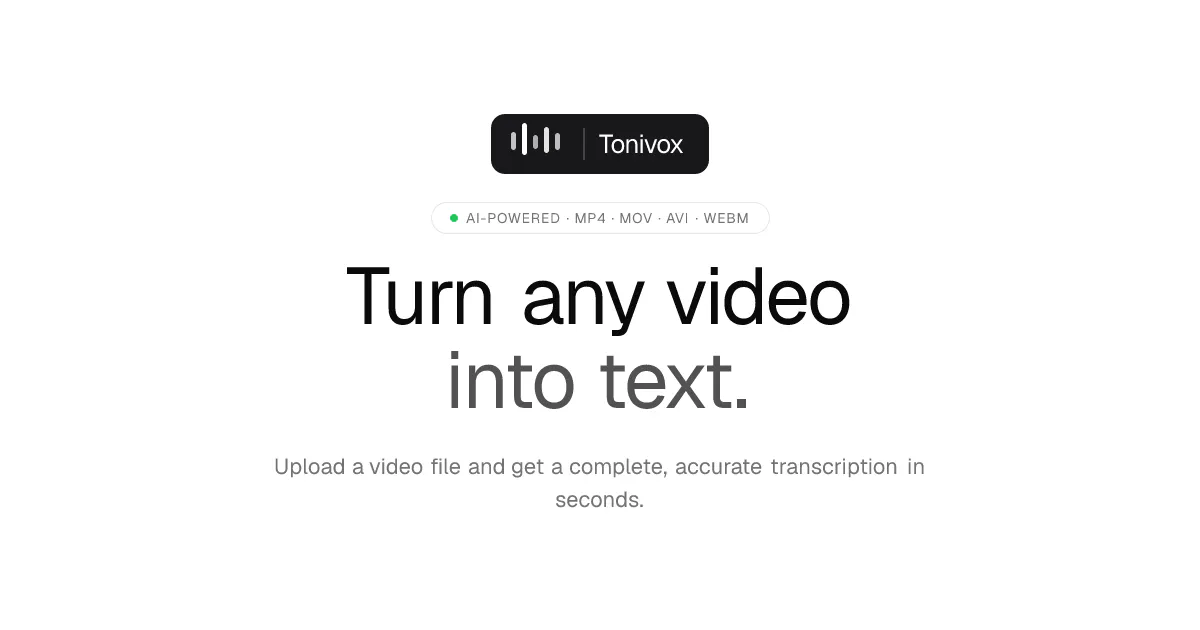 Tonivox のプロダクトバナー