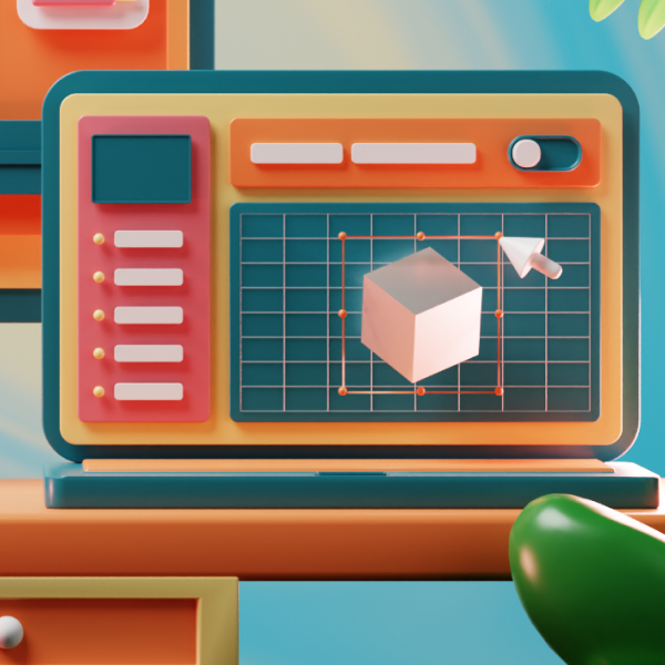 ภาพประกอบ 3d UI: ความรู้สึกฤดูร้อน