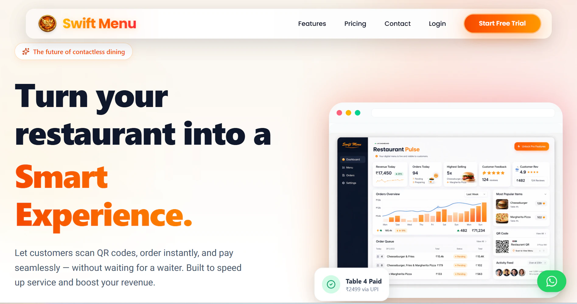 SwiftMenu — Digital Restaurant Menu 대표 미리보기