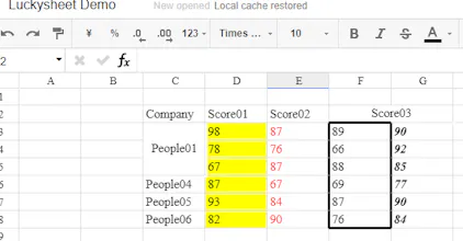 Online spreadsheet -- Luckysheet gallery image
