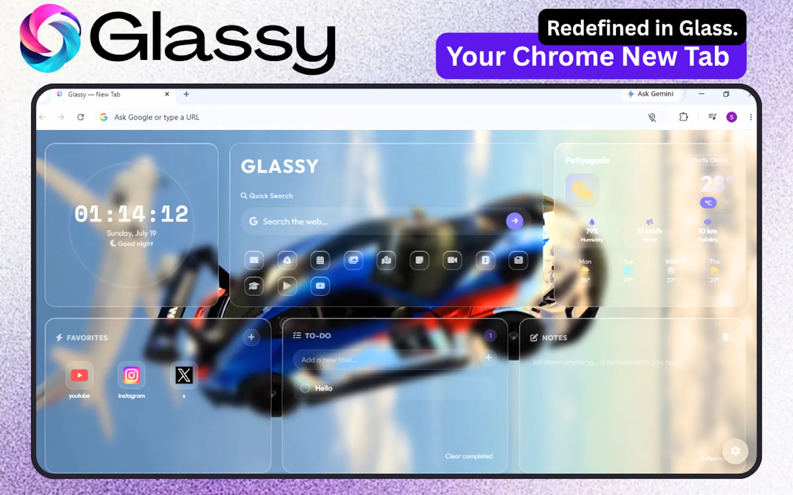 Glassy Extension screenshot 1