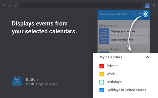 Button for Google Calendar™ gallery image