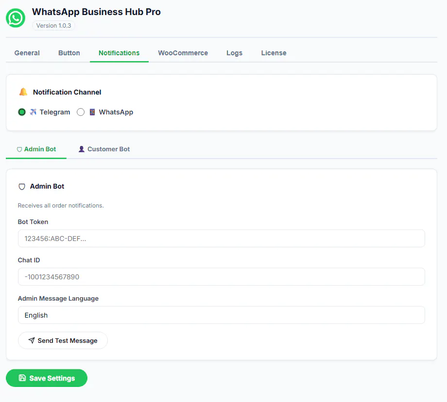 WooCommerce WhatsApp & Telegram Hub gallery image