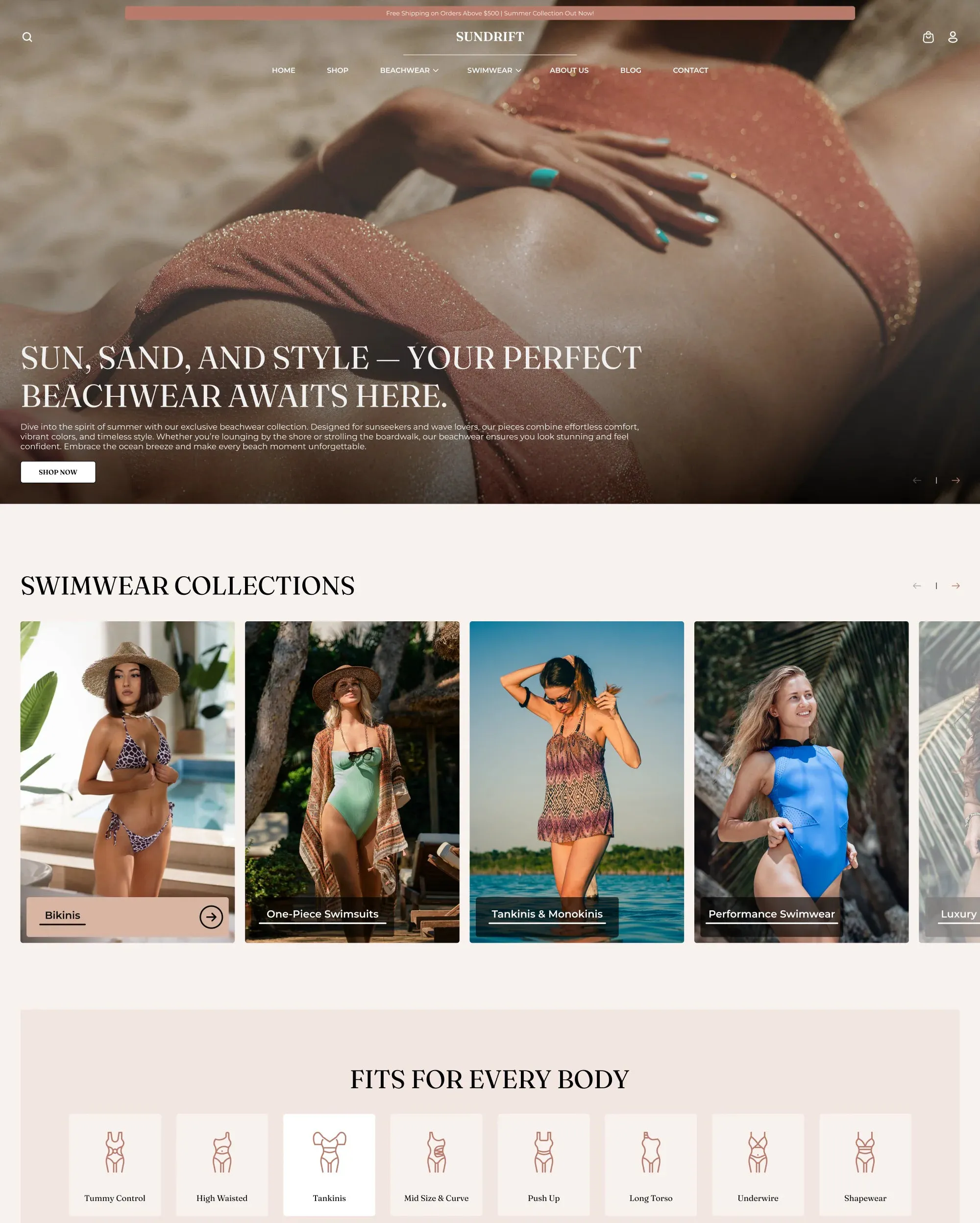 Sundrift Swimwear Shopify Theme gallery image