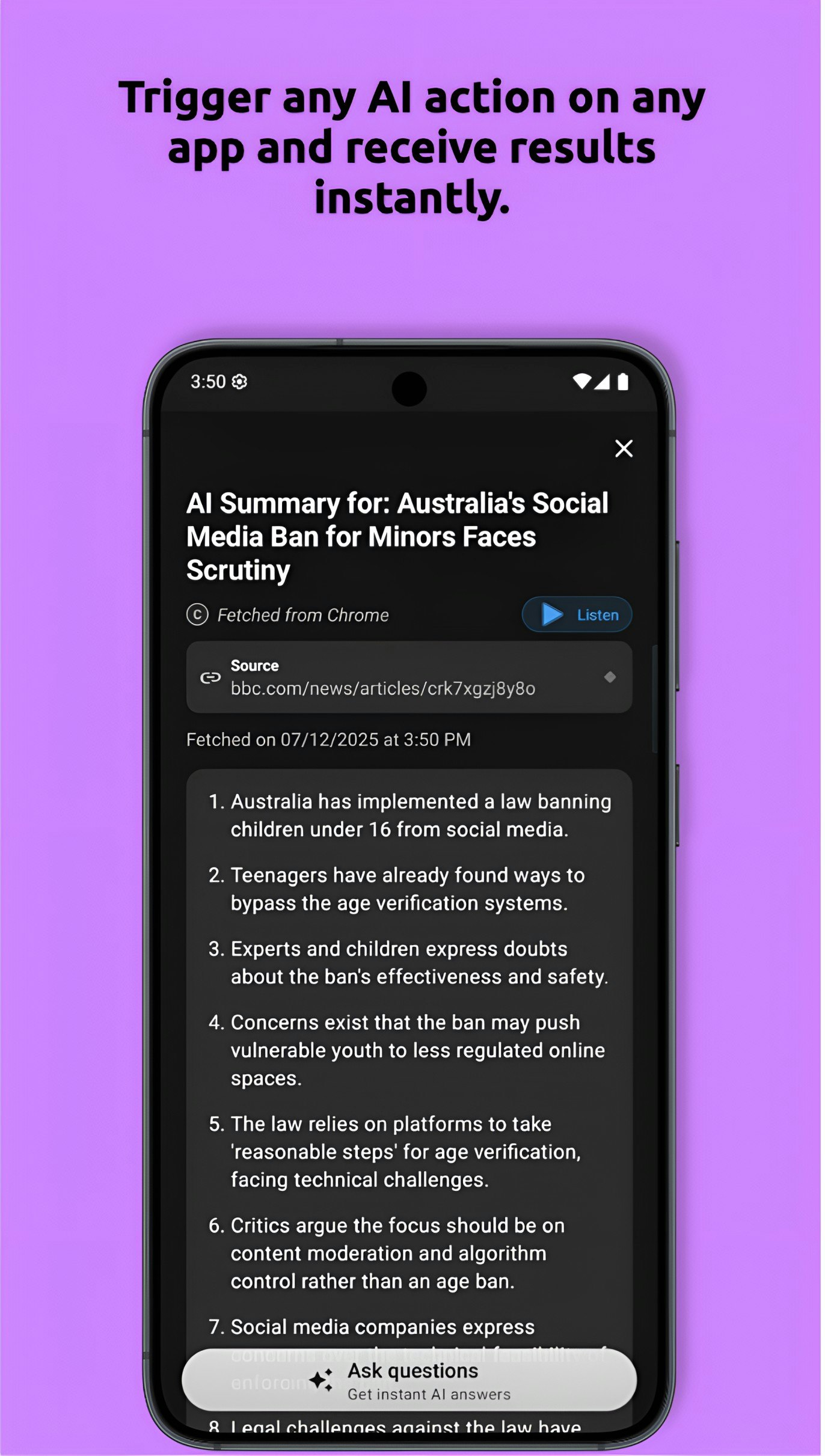 Arc - Screenshot 2 showing product features and functionality