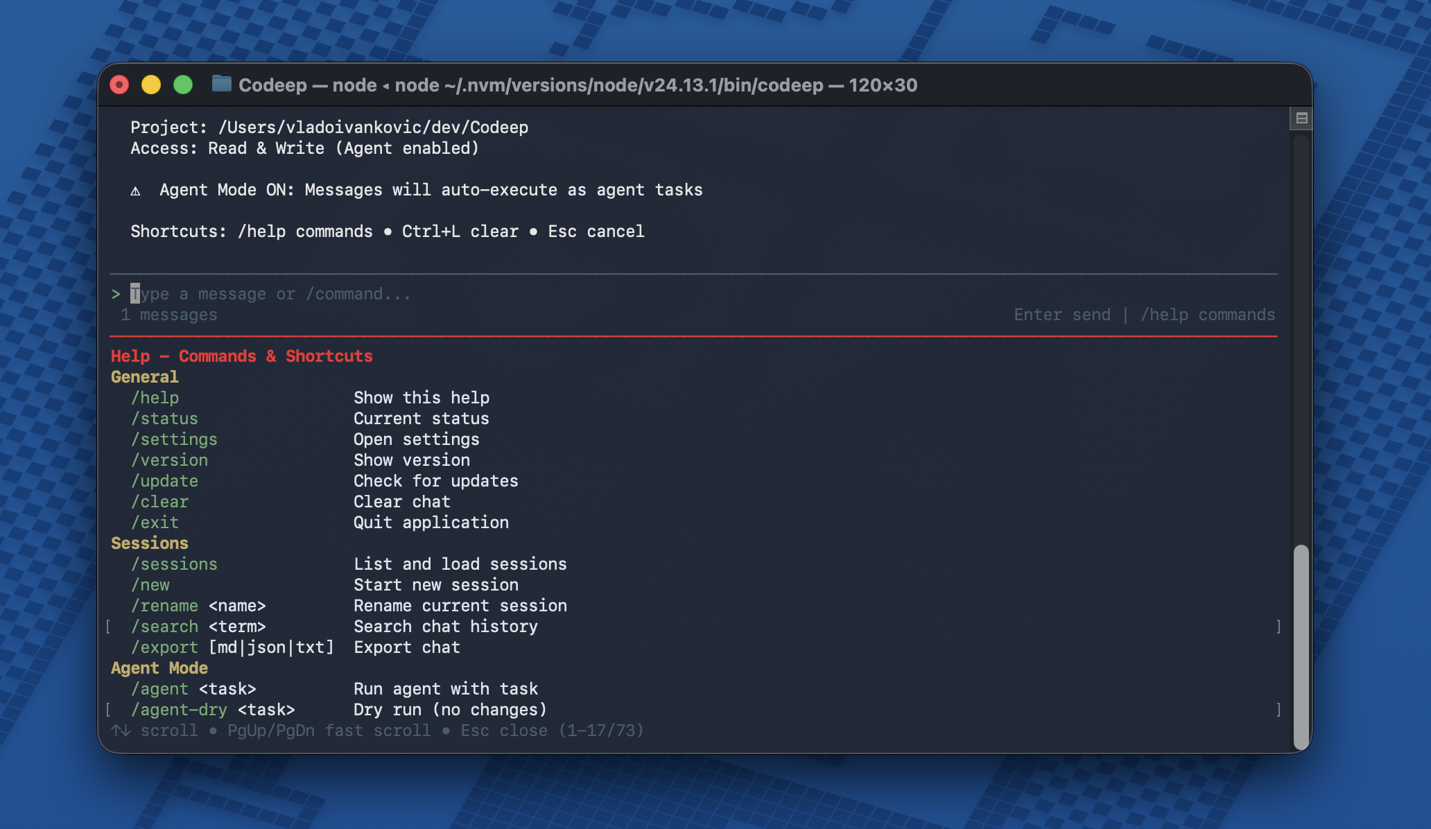 Codeep - Screenshot 2 showing product features and functionality