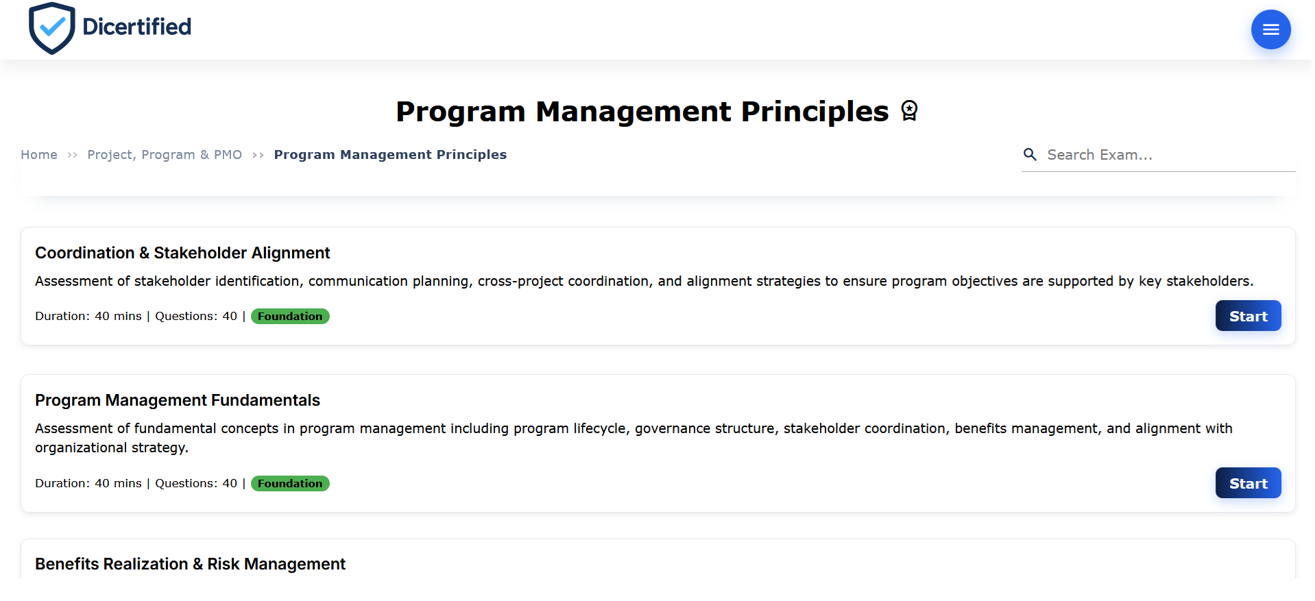 Dicertified - Main product screenshot demonstrating key features and user interface