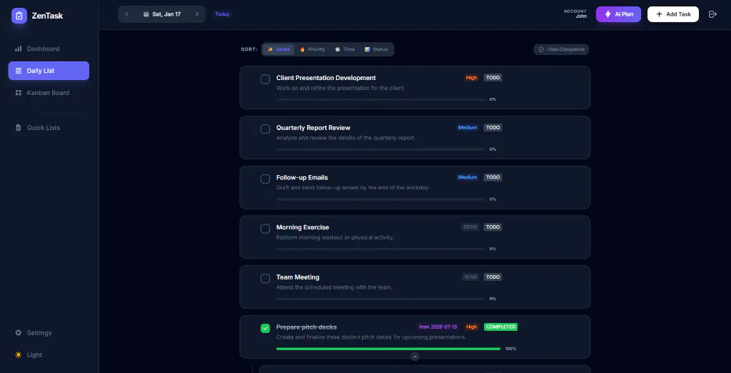 ZenTask screenshot