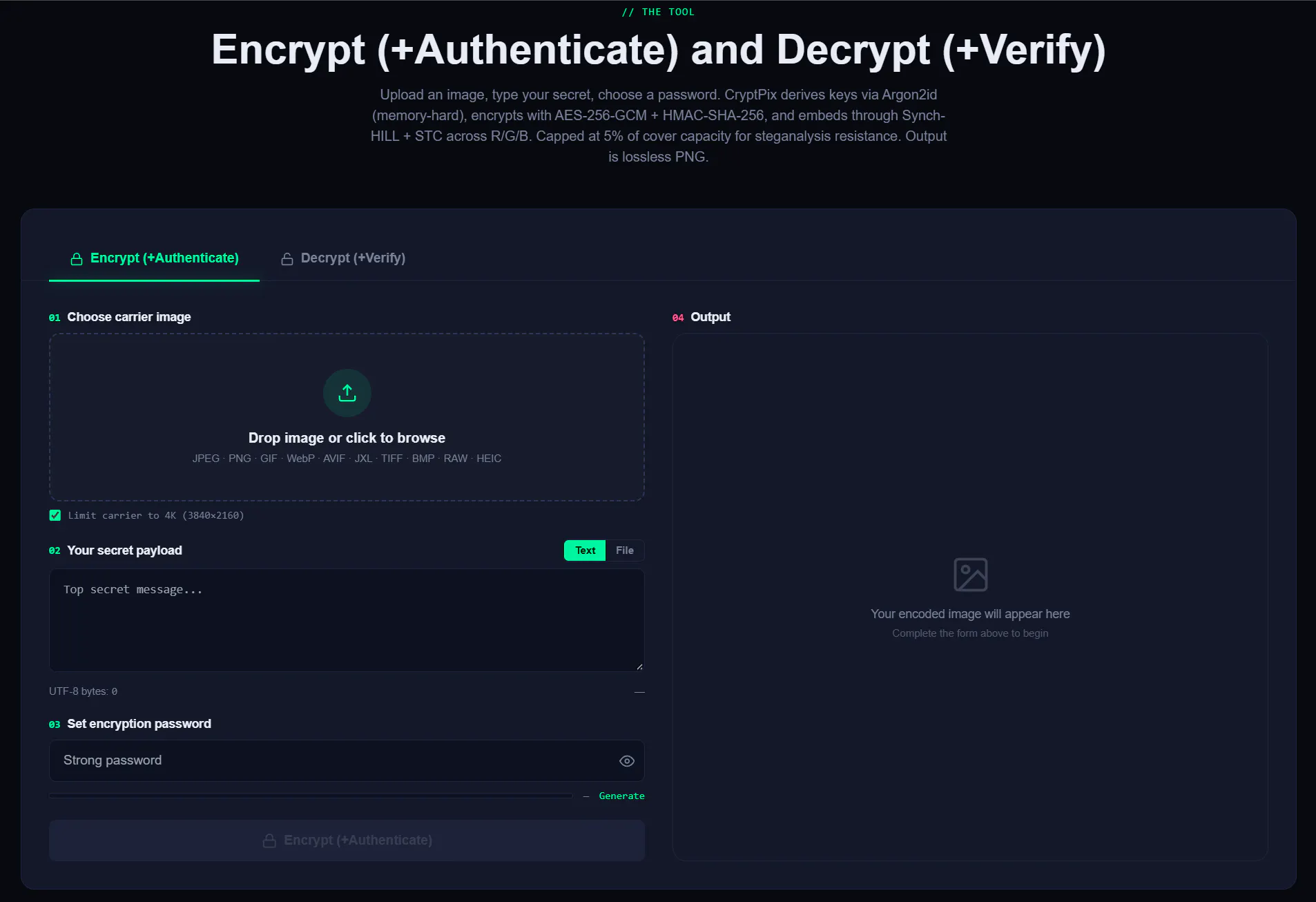 CryptPix–Cryptographic & Steganographic gallery image
