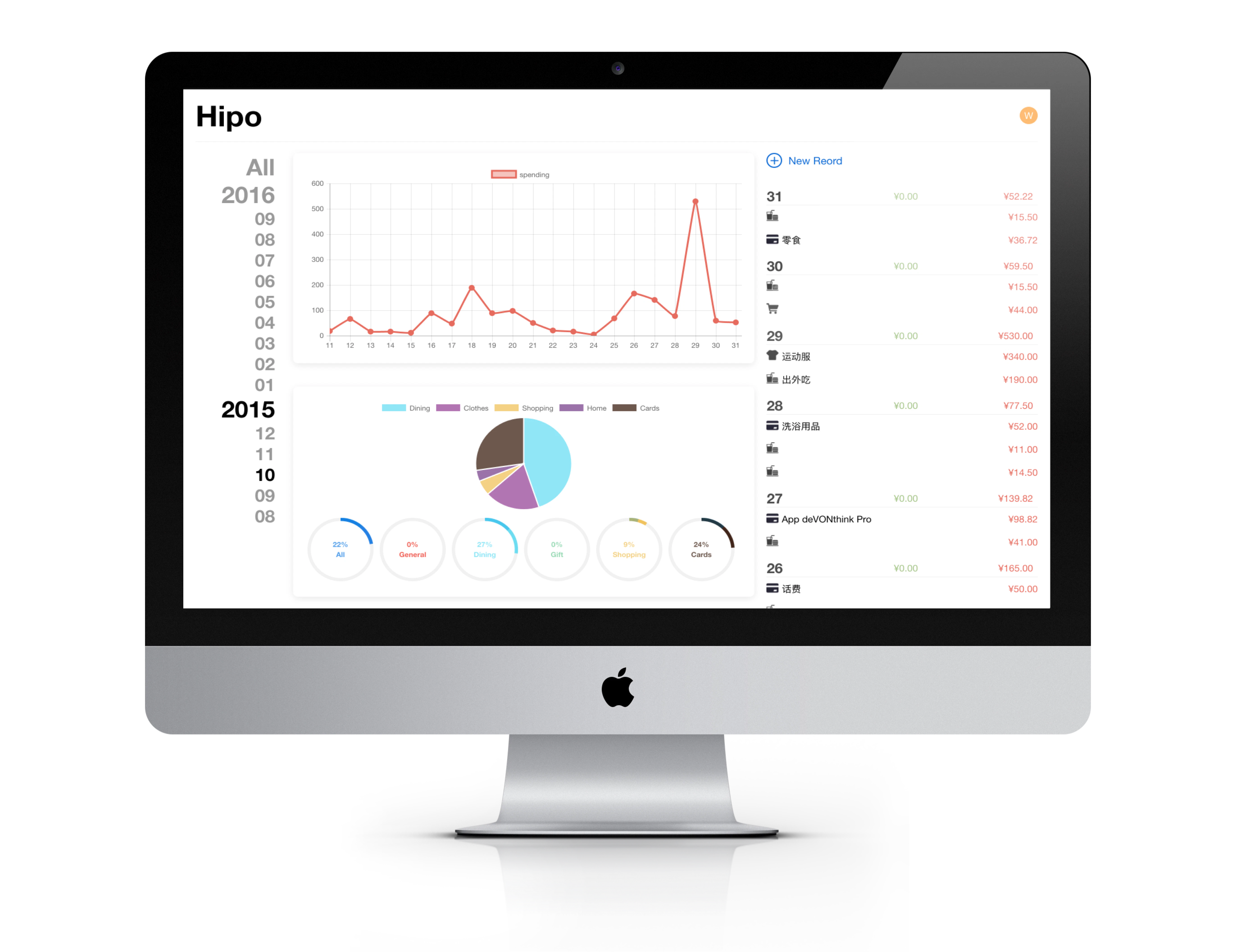 Hipo Dektop - Track your expenses and focus on budget balance