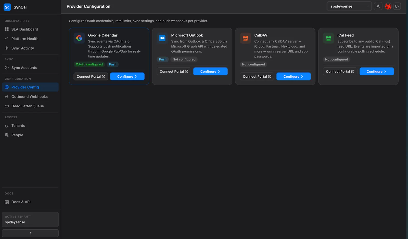 SynCal Dashboard screenshot 4