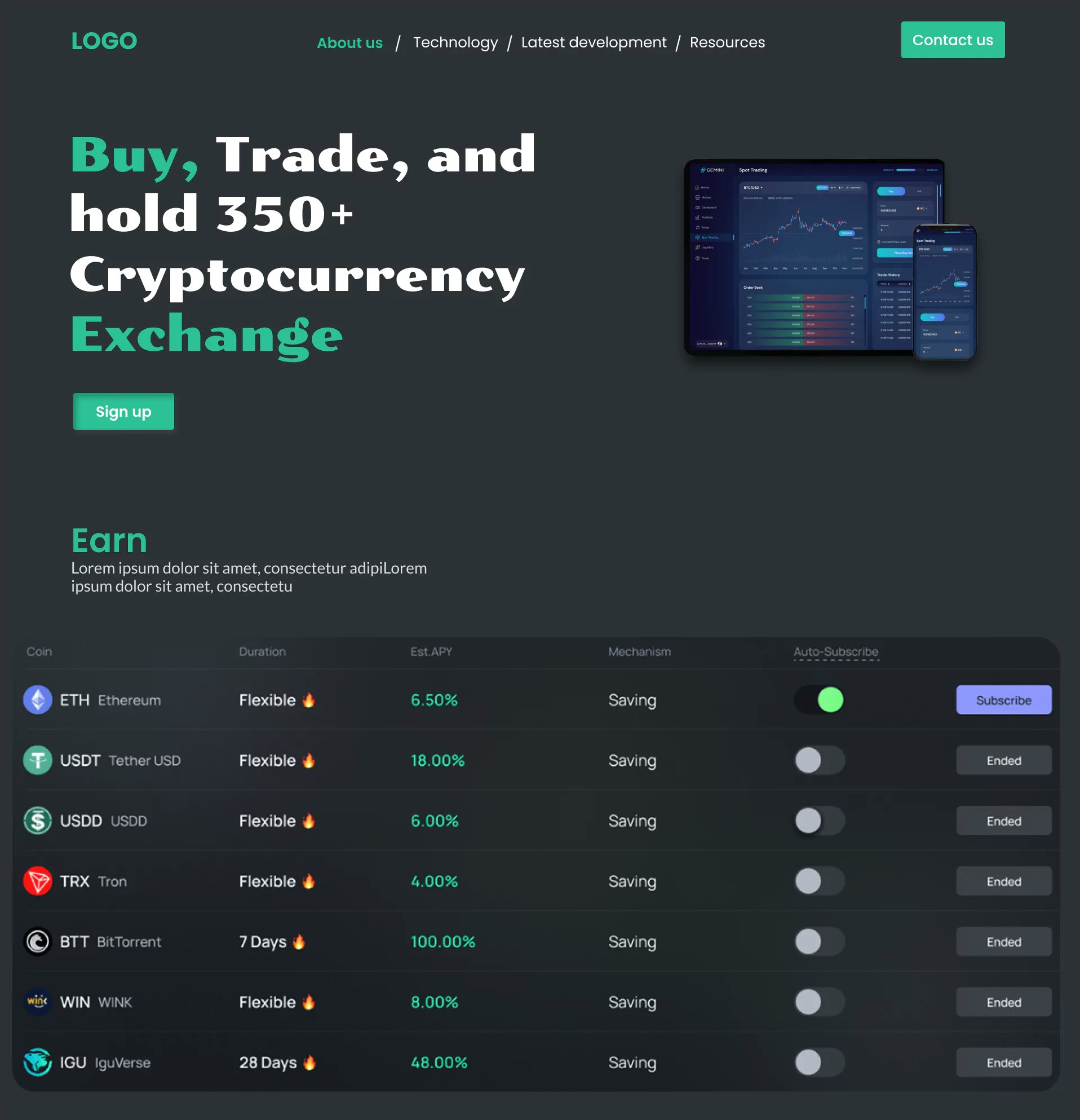 Binance Clone App - Screenshot 2 showing product features and functionality