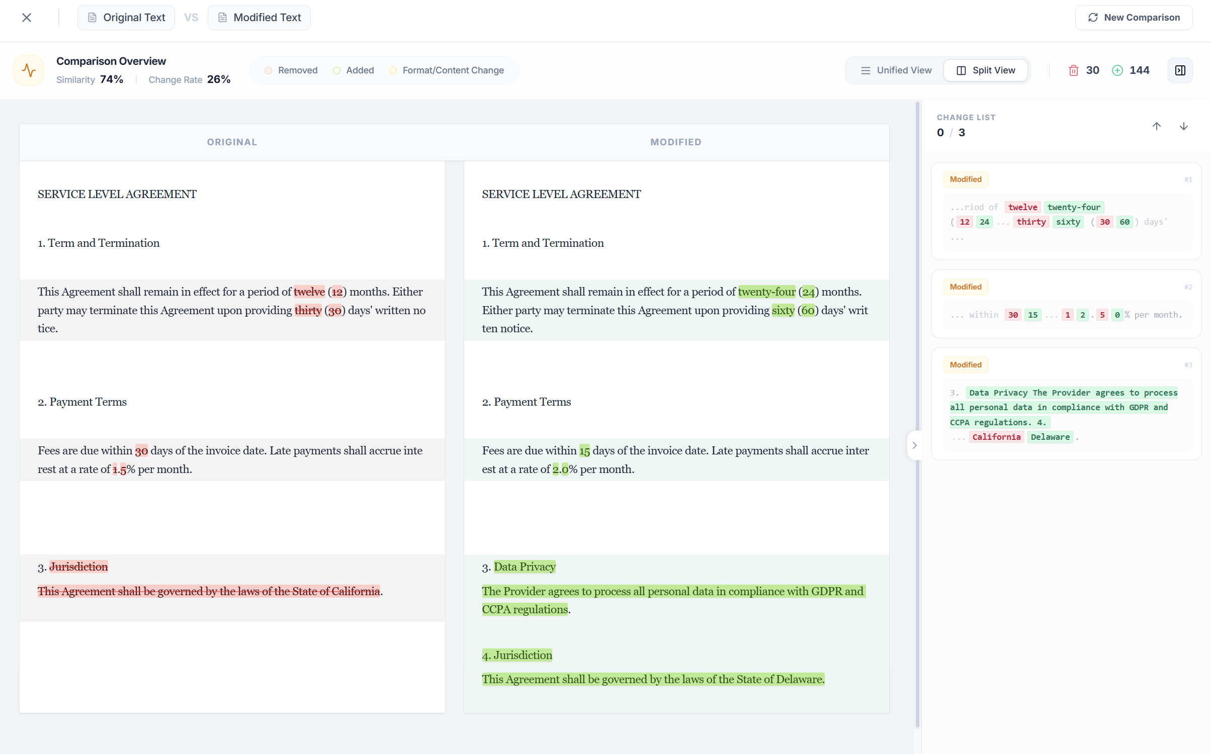 Compare2Word - Main product screenshot demonstrating key features and user interface