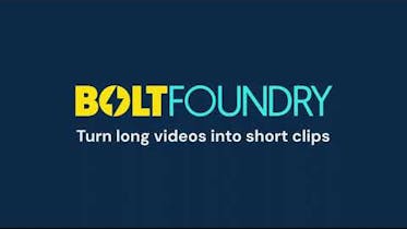 Логотип Bolt Foundry - получите опыт быстрого и беспрепятственного обрезания видео с помощью инновационной услуги по транскрипции видео от Bolt Foundry.