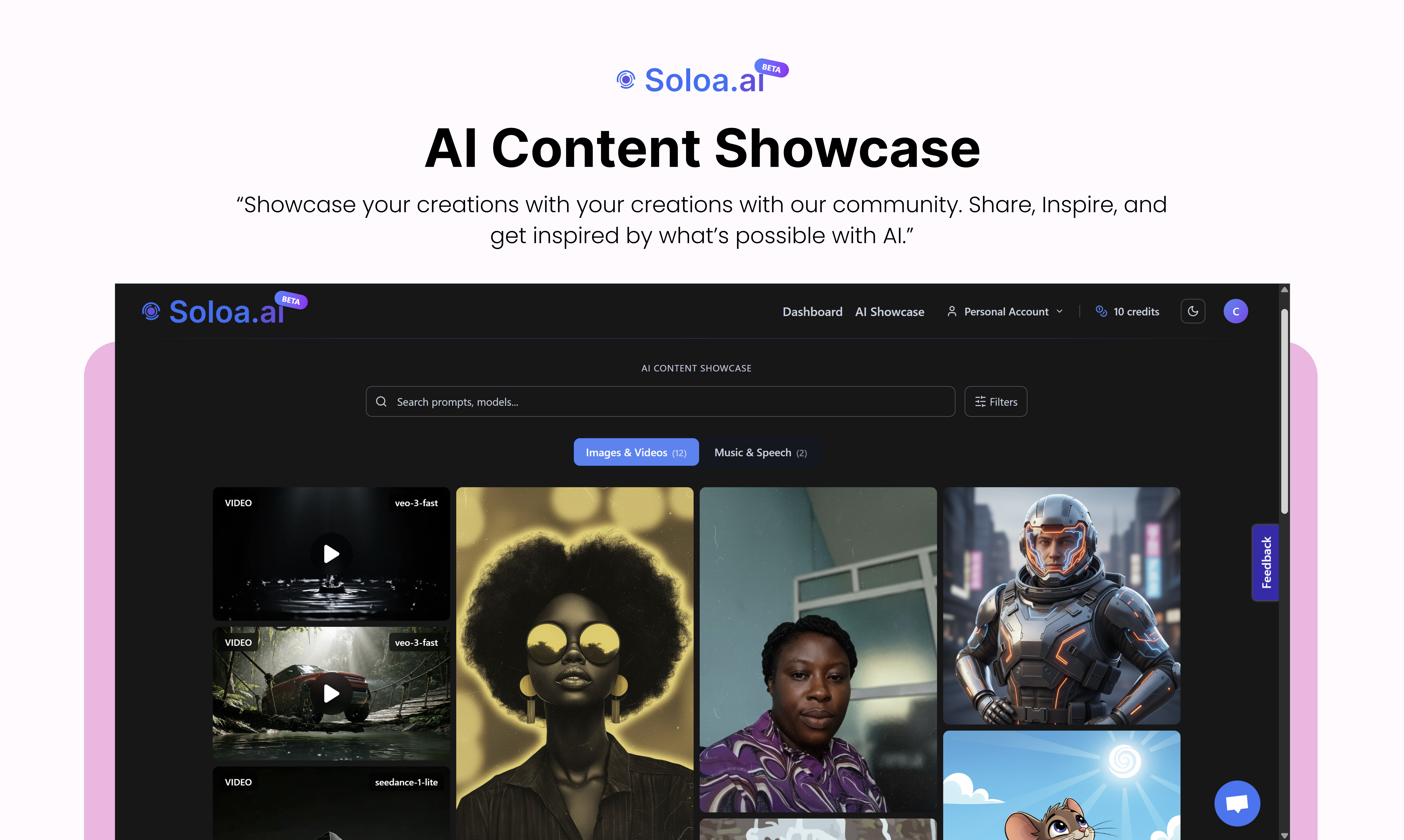 Média SOLOA: Studio AI tout-en-un (25 outils) - 25 outils d'IA pour les images, les vidéos, le discours, la musique et les chats 5