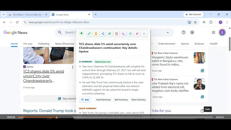 ShortNews screenshot 1 (video preview)