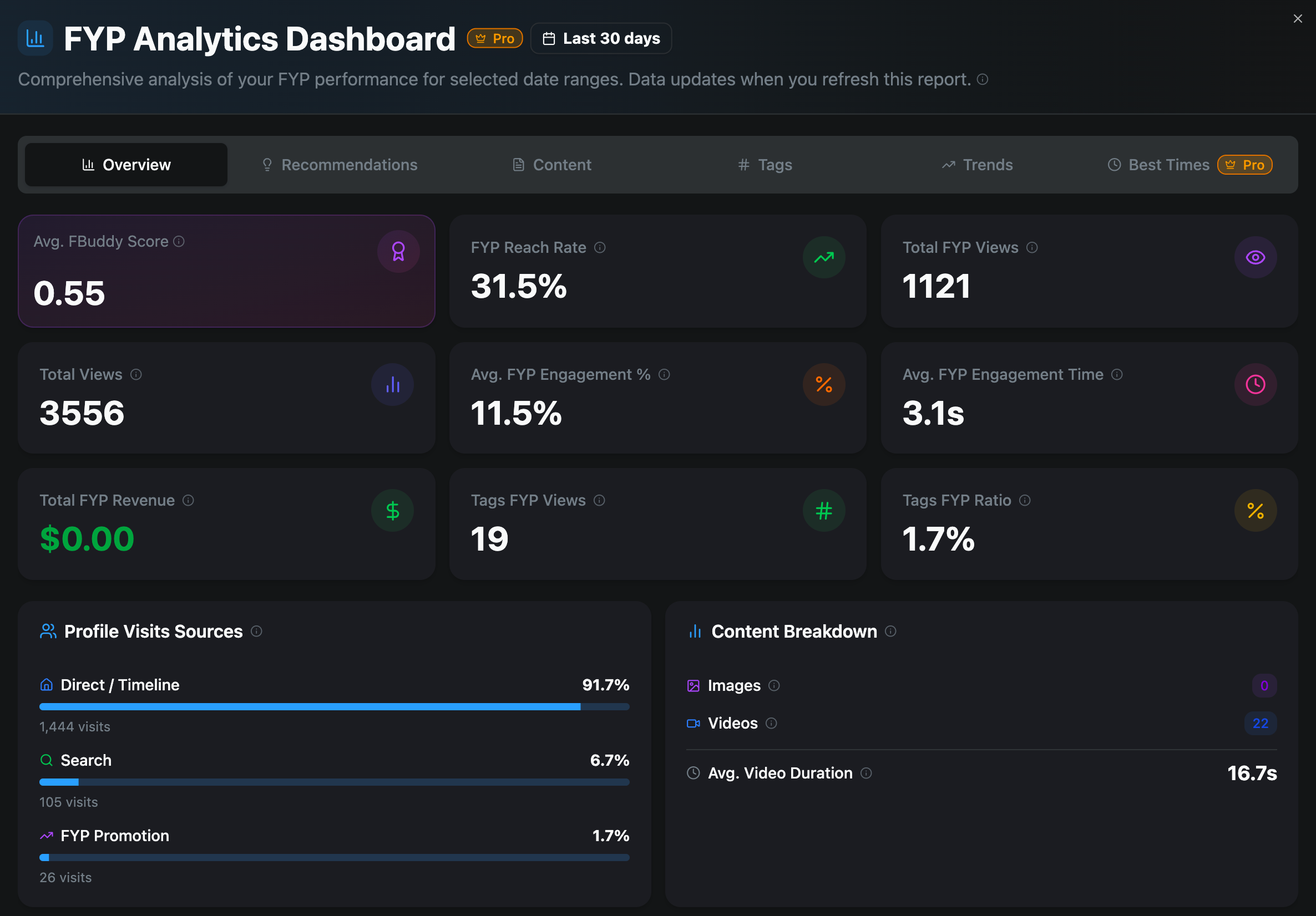 FBuddy - Main product screenshot demonstrating key features and user interface