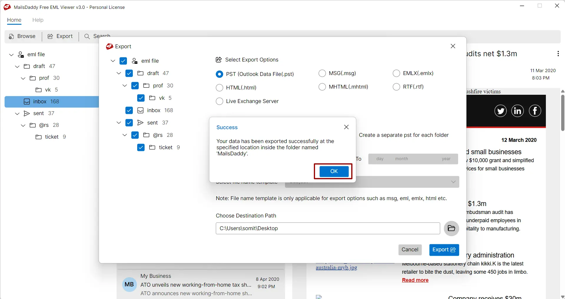 MailsDaddy Free EML Viewer Tool  - Screenshot 5 showing product features and functionality