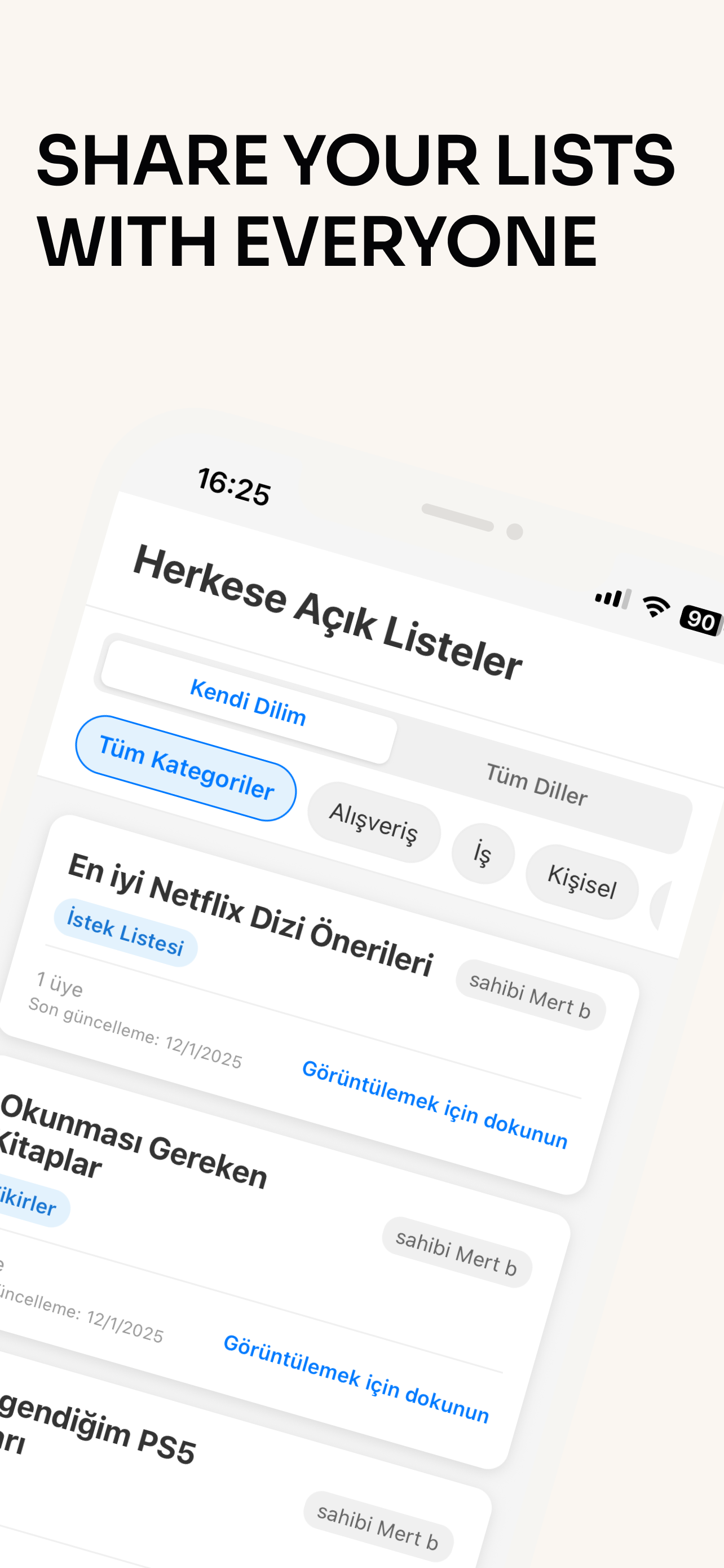 Colistu - Shared community lists - Screenshot 3 showing product features and functionality