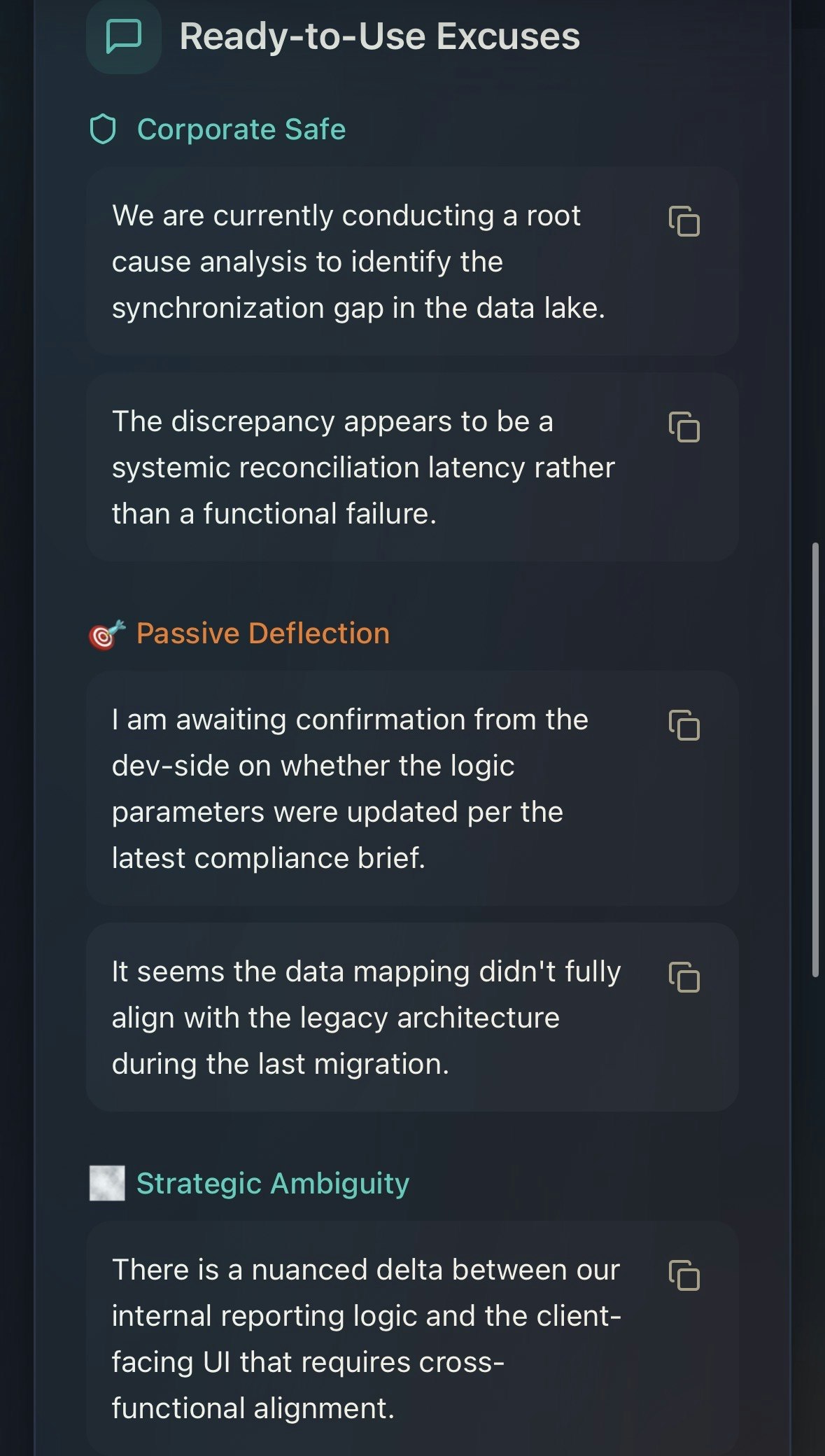 Transfer the Blame | Contextual Excuses gallery image