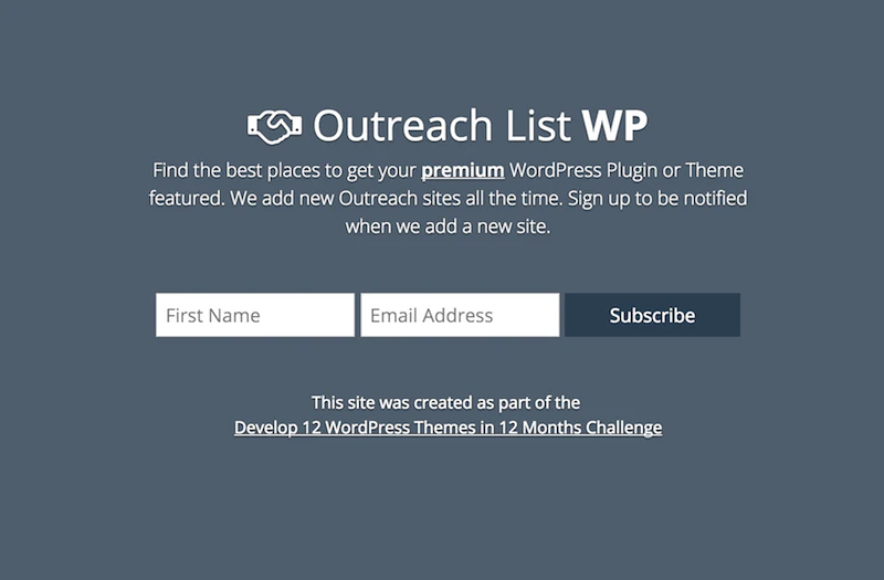 Outreach List WP