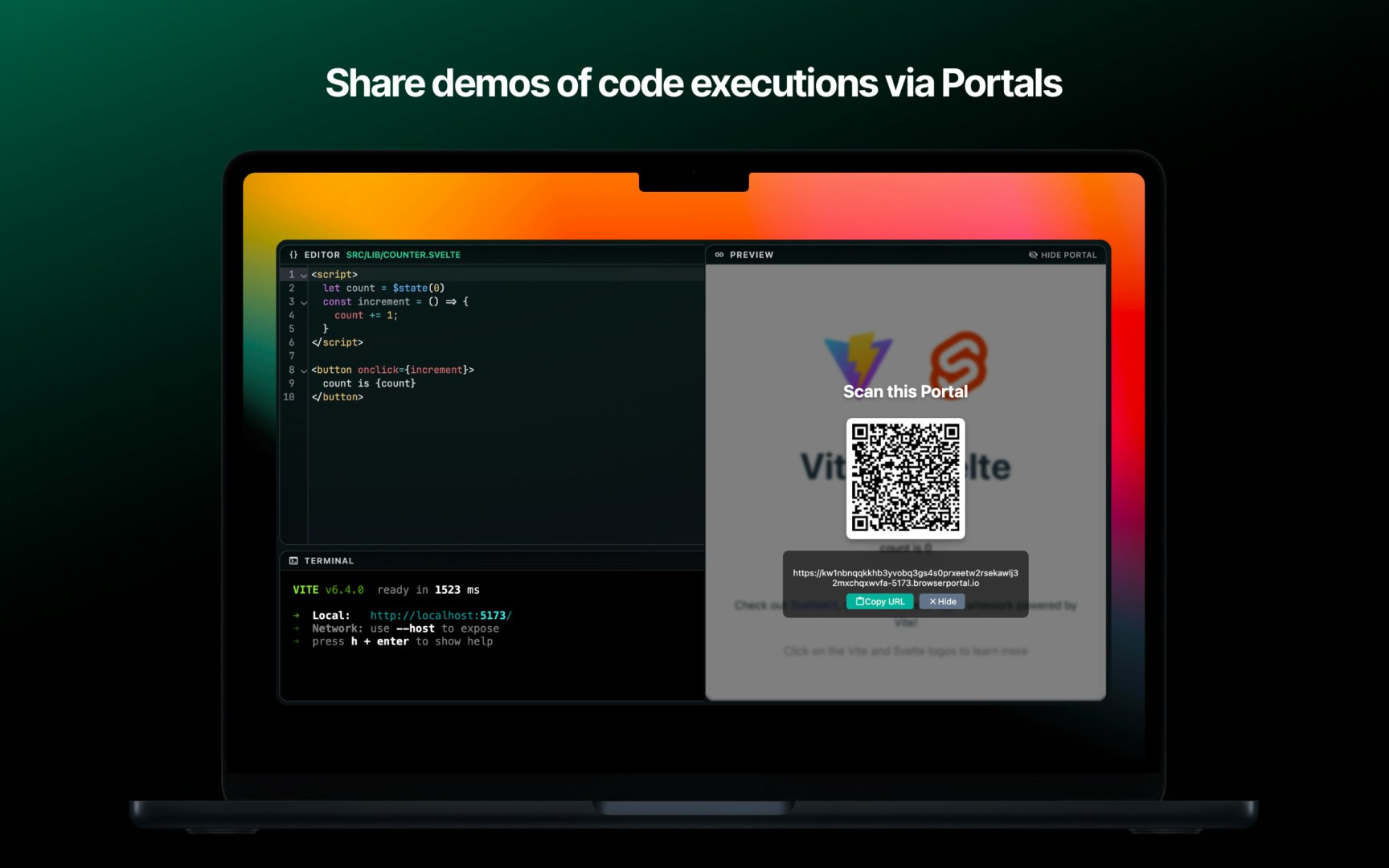 BrowserPod for Node.js - Screenshot 2 showing product features and functionality