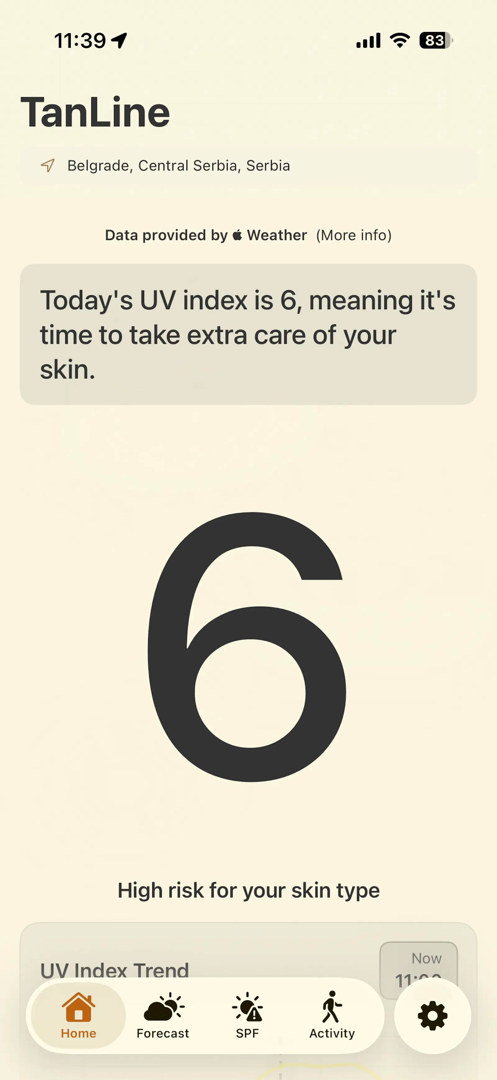 TanLine: Sun Safety Tracker screenshot 1