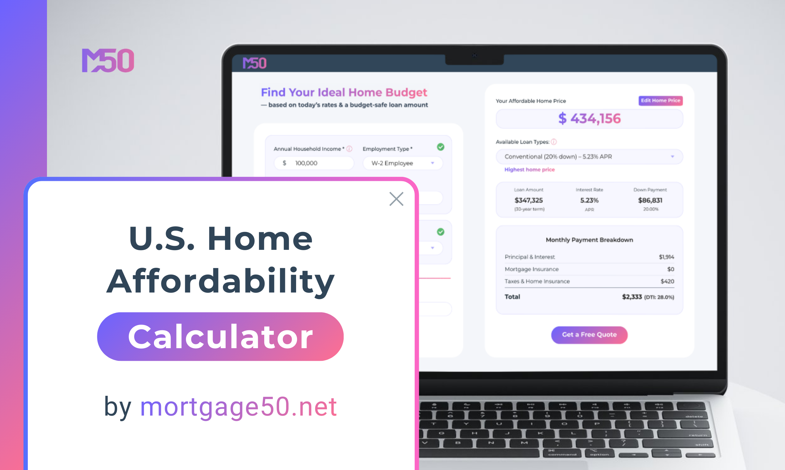 Mortgage50 – Affordability Calculator gallery image