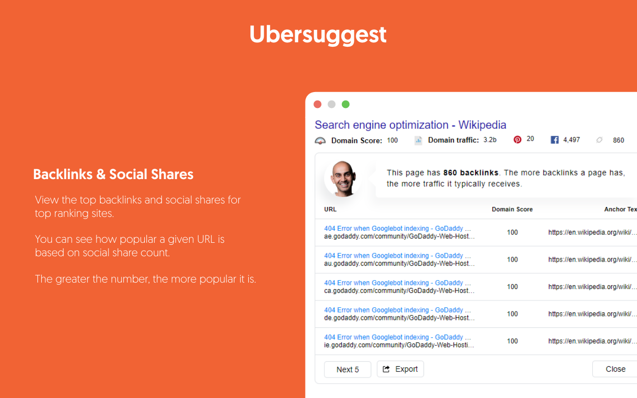 Ubersuggest - SEO dan penemuan kata kunci media 4