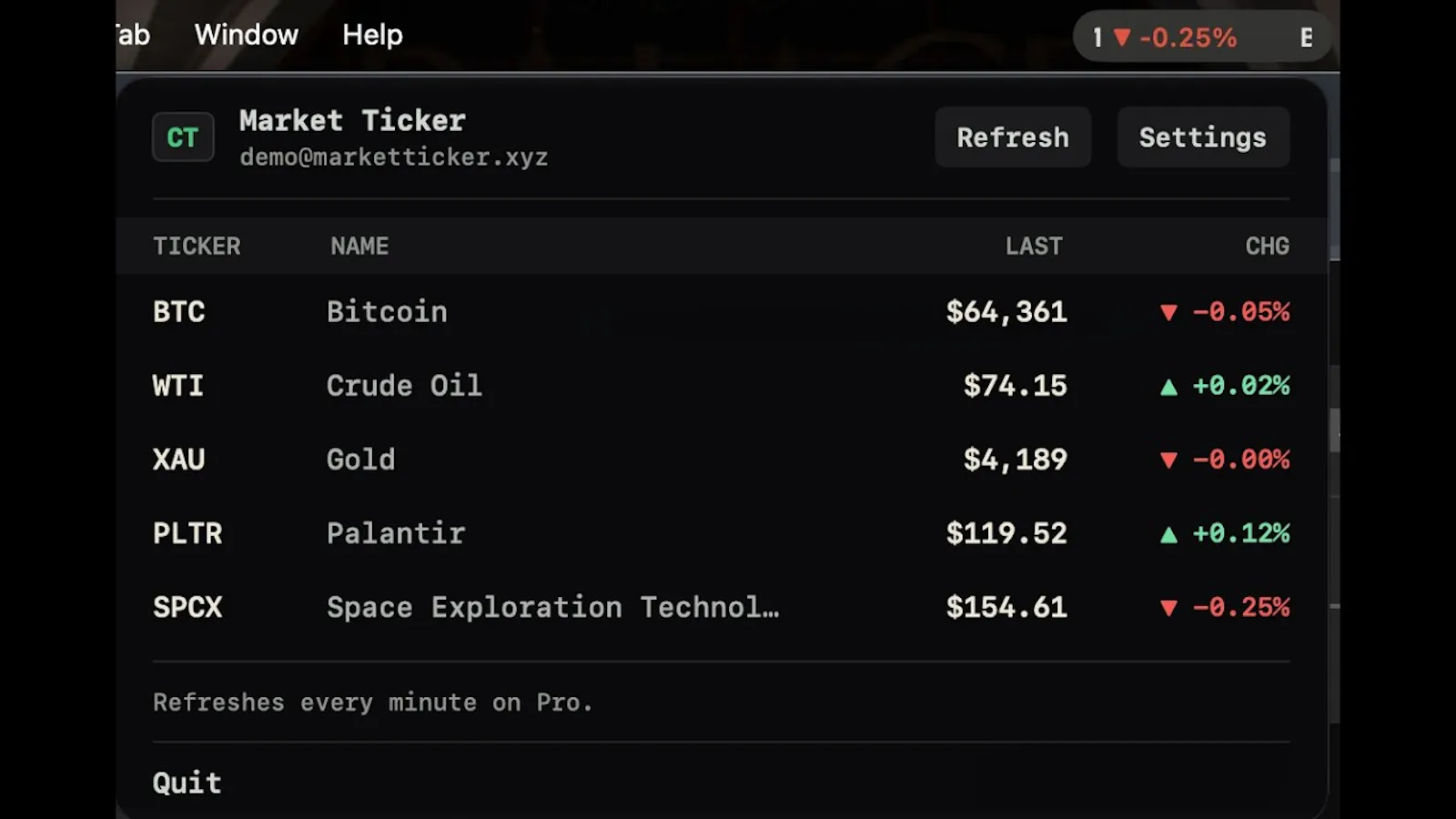 Market Ticker screenshot 1 (video preview)