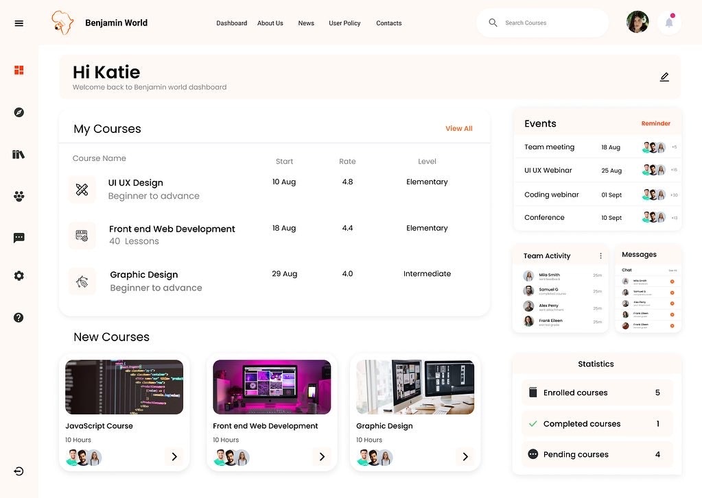 Plataforma de aprendizaje en línea de Benjamin World media 4