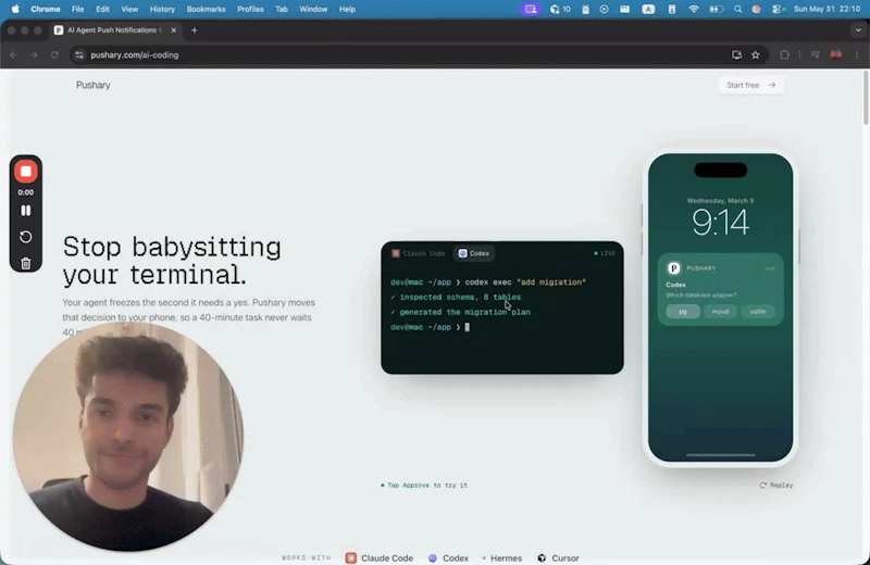 Pushary screenshot 1 (video preview)