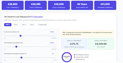 UK Student Loan Calculator gallery image